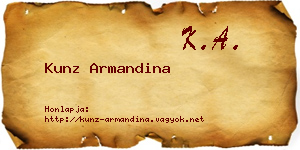 Kunz Armandina névjegykártya